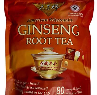 Prince of Peace 100% American Wisconsin Ginseng Root Tea, 80 Tea Bags