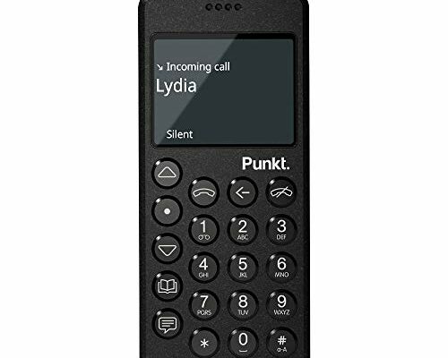 Punkt. MP02 4G LTE Minimalist Mobile Phone - Unlocked Cell Phone with Nano-SIM, Wi-Fi Hotspot, 2GB RAM+16GB Storage, Bluetooth, Digital Security, Multiband - Black