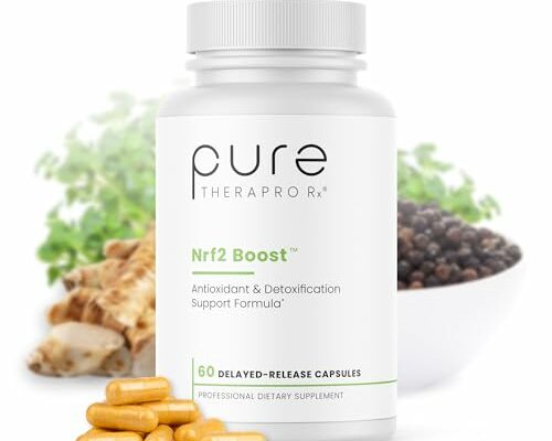 Pure TheraPro Rx Nrf2 Boost - NRF-2 Activator with Patented Sulforaphane, Curcumin, Green Tea & Trans-Pterostilbene | Antioxidant Supplement to Reduce Oxidative Stress, Made in USA (60 Vegan Capsules)