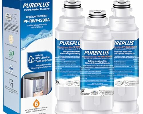 PUREPLUS DA97-17376B Water Filter Replacement for Samsung HAF-QIN, HAF-QIN/EXP, DA97-08006C, RF23M8070SG, RF23M8070SR, RF23M8090SG, RF23M8090SR, RF23M8570SR, RF23M8590SG Refrigerator, 3Pack