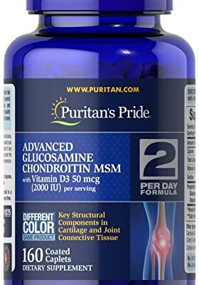 Puritan's Pride Triple Strength Glucosamine Chondroitin with Vitamin D3 Caplets, 160 Count