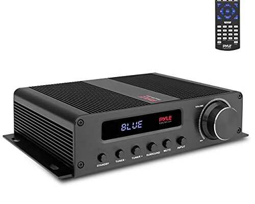 Pyle Wireless Bluetooth Home Audio Amplifier - 100W 5 Channel Home Theater Power Stereo Receiver, Surround Sound w/ HDMI, AUX, FM Antenna, Subwoofer Speaker Input, 12V Adapter - PFA540BT, Black