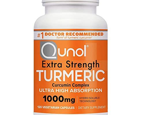 Qunol Turmeric Curcumin Supplement, Turmeric 1000mg With Ultra High Absorption, Joint Support Supplement, Extra Strength Turmeric Capsules, 2 Month Supply, 120 Count (Pack of 1)