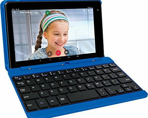 RCA Voyager 7 Inch 16GB Tablet with Keyboard Case and Android OS, Blue