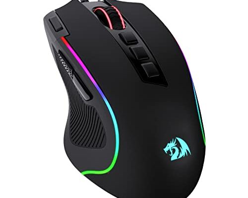 Redragon M612 Predator RGB Gaming Mouse, 8000 DPI Wired Optical Gamer Mouse with 11 Programmable Buttons & 5 Backlit Modes, Software Supports DIY Keybinds Rapid Fire Button