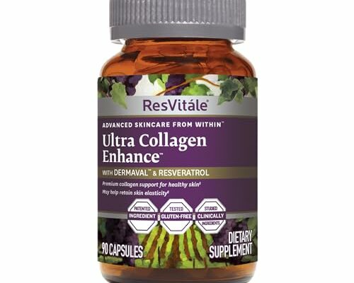 ResVitále Ultra Collagen Enhance - Skin Care Supplement with Resveratrol - 90 Veggie Capsules