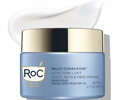 RoC Multi Correxion 5 in 1 Chest, Neck, and Face Moisturizer Cream with SPF 30, for Neck Firming and Wrinkles, Vitamin E & Shea Butter, Oil Free Skin Care, 1.7 Ounces (Packaging May Vary)