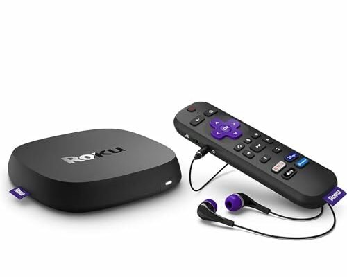 Roku Ultra 2022 4K/HDR Streaming Device and Roku Voice Remote Pro with Rechargeable Battery, Hands-Free Voice Controls, Lost Remote Finder, and Private Listening (Renewed)