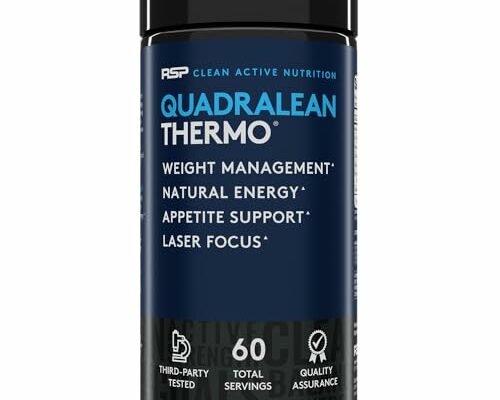 RSP Nutrition QuadraLean Thermogenic Fat Burner for Men & Women, Weight Loss Supplement, Crash-Free Energy, Metabolism Booster & Appetite Suppressant, Diet Pills, 60 Serv (Packaging May Vary)