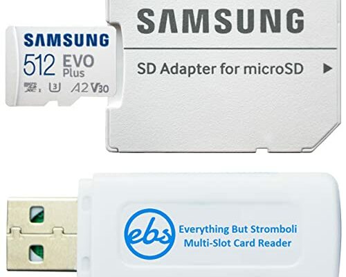 Samsung 512GB EVO+ Micro SD Memory Card for Samsung Phone Works with Galaxy Note 20 Ultra 5G, A42 5G, A21 Phone (MB-MC512KA) Bundle with (1) Everything But Stromboli MicroSDXC & SD Card Reader