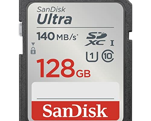 SanDisk 128GB Ultra SDXC UHS-I Memory Card - Up to 140MB/s, C10, U1, Full HD, SD Card - SDSDUNB-128G-GN6IN