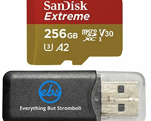 SanDisk 256GB Micro SDXC Memory Card Extreme Works with GoPro Hero 7 Black, Silver, Hero7 White UHS-1 U3 A2 Bundle with (1) Everything But Stromboli Micro Card Reader