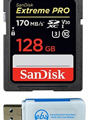 SanDisk Extreme Pro Memory Card Works with Nikon D3400, D3300, D750, D5500, D5300, D500, AW130, W100, L840, A900, P530 Digital Camera SD 4K with Everything But Stromboli Combo Reader (Class 10 128GB)