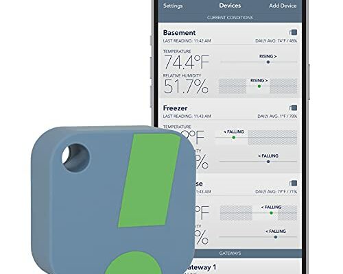 SensorPush HT1 Wireless Digital Thermometer/Hygrometer for iPhone/Android. USA Developed and Supported Humidity/Temperature/Dewpoint/VPD Monitor/Logger. Indoor/Outdoor Smart Sensor with Alerts