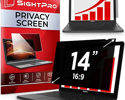 SightPro 14 Inch 16:9 Laptop Privacy Screen Filter - Computer Monitor Privacy Shield and Anti-Glare Protector