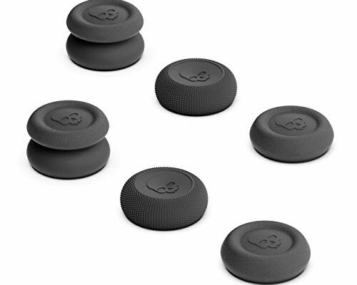 Skull & Co. Skin, CQC and FPS Thumb Grips Joystick Cap Analog Stick Cover for Xbox Controller- Black, Set of 6