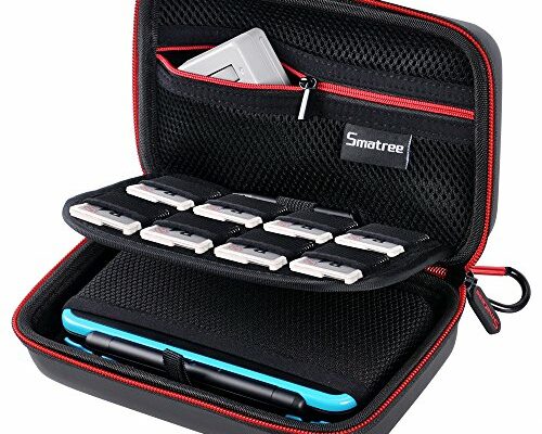 Smatree Carrying Case for New Nintendo 3DS XL/New 2DS XL, Hard Protective Shell Travel Case for Nintendo New 3DS/Nintendo New 3DS XL-Super NES Edition- Black/Red