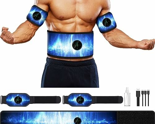 Smiofo ABS Stimulator, Muscle Machine Workout Equipment, Ab Toning Belt Muscle Toner Fitness Training for Abdomen/Arm/Leg, Ab Trainer for Home Body Shape