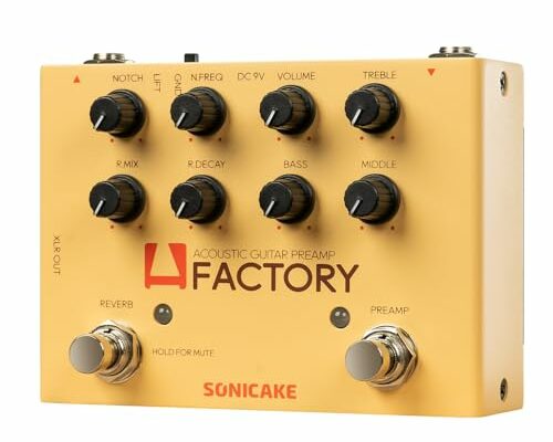 SONICAKE Acoustic Guitar Effects Pedal with Analog Preamp and Digital Reverb Acoustic Instruments with XLR Output - A Factory