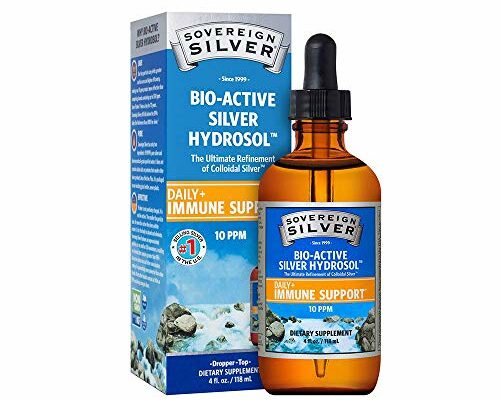 Sovereign Silver Bio-Active Silver Hydrosol for Immune Support - Colloidal Silver Liquid - 10 ppm, 4oz (118mL) - Dropper