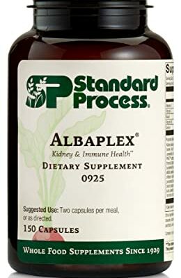 Standard Process Albaplex - Immune Support, Kidney Support, and Liver Support with Vitamin A, Vitamin C, Niacin, Vitamin B6, Oat Flour, Spanish Moss - 150 Capsules