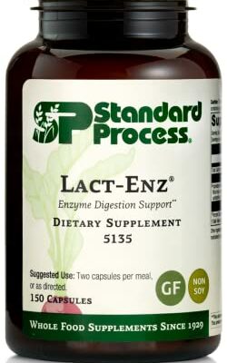 Standard Process Lact-ENZ - Whole Food Immune Support, Digestion and Digestive Health with Bifidobacterium Longum, Cellulase, Protease, Amylase, Lipase, Maltodextrin and More - 150 Capsules