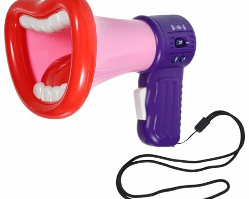 STOBOK Voice Changer Microphone for Kids Multi Voice Changer Toys Mouth Voice Changing Amplifier Recording Megaphone Trick Joke Toys for Kids Gifts, Red