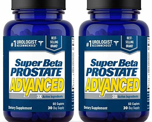 Super Beta Prostate Advanced – Prostate Support Supplement for Men's Health, Promote Sleep, Support Bladder Emptying, Beta Sitosterol (120 Caplets, 2- Pack)