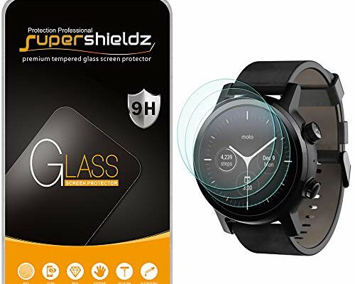 Supershieldz (3 Pack) Designed for Motorola Moto 360 (2020, 3rd Generation) Tempered Glass Screen Protector, Anti Scratch, Bubble Free