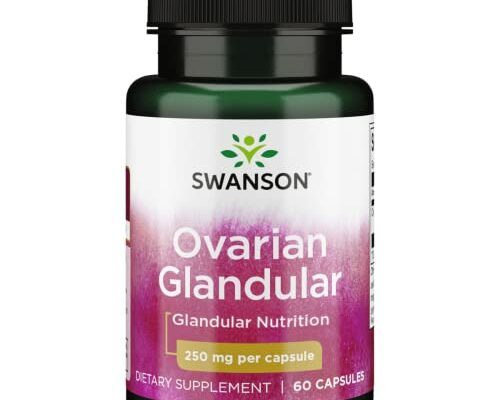 Swanson Ovarian Glandular Supplement - Women's Glandular Health and Balance Support - Premium Bovine Tissue - 60 Capsules, 250mg Each