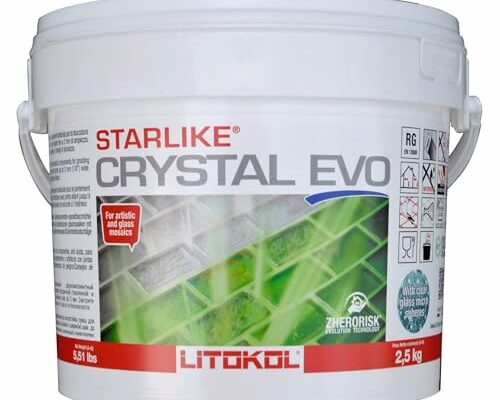 The Tile Doctor Starlike Crystal EVO 700 Glass - Litokol Epoxy Translucent Grout for Tile. Wall or Gloor tile Epoxy Grout- 5.5 lbs