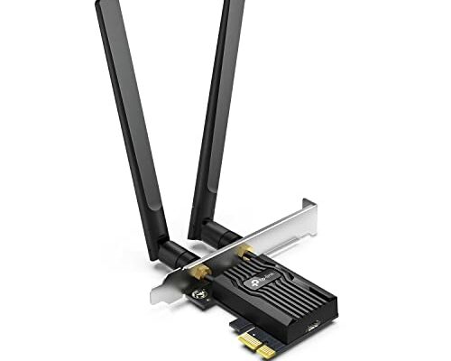 TP-Link WiFi 6 PCIe WiFi Card for Desktop PC AX3000 (Archer TX55E), Bluetooth 5.2, WPA3, 802.11ax Dual Band Wireless Adapter with MU-MIMO, Ultra-Low Latency, Supports Windows 11, 10 (64bit) Only