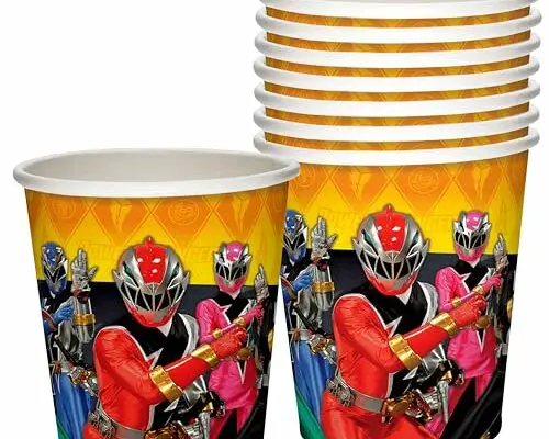 Treasures Gifted Power Rangers Cups 24ct - 9oz Power Rangers Party Cups - Officially Licensed Power Rangers Birthday Party Supplies - Power Rangers Party Supplies - Power Rangers Cup