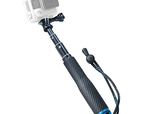 Trehapuva Selfie Stick, 19”/48cm Short Extension Stick Compact Hand Grip Adjustable Waterproof Monopod Pole Compatible with GoPro Hero 12 11 10 9 8 7 6 5 4 Session AKASO DJI Osmo Action and More