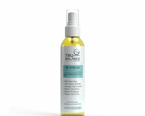 TRU-BALANCE RE-Vitalize - Liquid Vitamin Hair Mist - Adds Shine, Prevents Breakage, Anti Frizz, & Repairs Damaged Hair - Leave in Conditioner Hair Spray w/Biotin & Keratin Hair Treatment - 6 oz