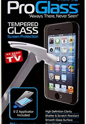 Tzumi ProGlass Screen Protector for iPhone 5 / SE– Premium High Definition Tempered Glass with Easy Application and Cleaning Kit for High-Definition Clarity, Screen Protection and Scratch-Resistance