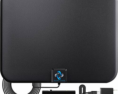 U MUST HAVE Amplified HD Digital TV Antenna Long 180 Miles Range - Support 4K 1080p Fire tv Stick and All Older TV's - Indoor Smart Switch Amplifier Signal Booster - 18ft Coax HDTV Cable/AC Adapter