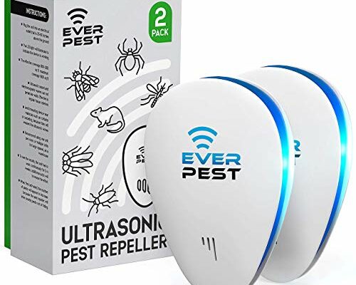 Ultrasonic Pest Control Repeller - Repel Rodents, Ants, Cockroaches Get Rid, Bed Bugs, Mosquitos, Flies, Spiders, Squirrel Bats - Eco-Friendly Safe for Humans - 2 Pack