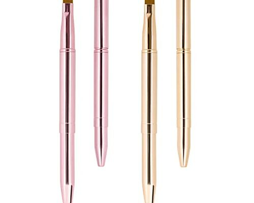 Unaone [2 Pack] Lip Brush for Lipstick, Retractable Lip Brushes, Dual-ended Makeup Brush for Lipstick Lip Gloss, Include Lid