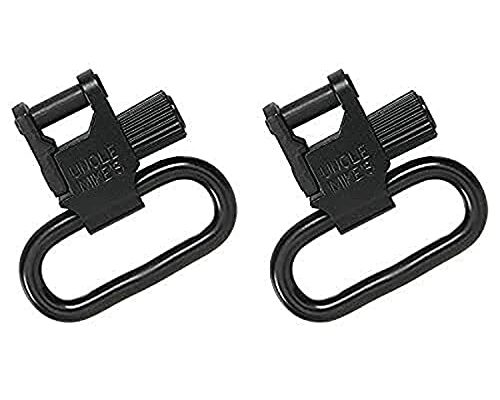 Uncle Mike's Tri-Lock Quick Detach Blued Sling Swivel Set, 1 1/4-Inch, Black