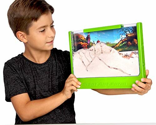 Uncle Milton Giant Ant Farm - Large Viewing Area - Care for Live Ants - Nature Learning Toy - Science DIY Toy Kit - Great Gift for Boys & Girls, Green