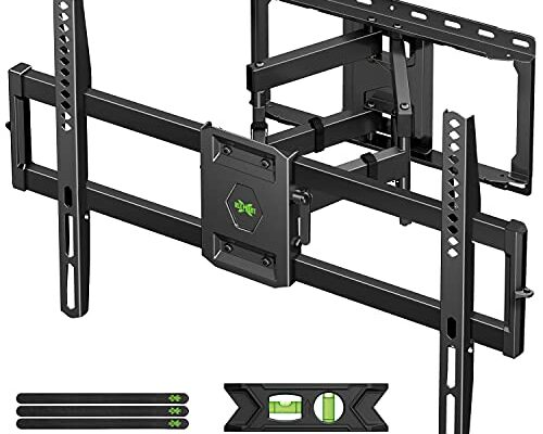 USX MOUNT Full Motion TV Wall Mount for Most 47-84 inch Flat Screen/LED/4K TV, TV Mount Bracket Dual Swivel Articulating Tilt 6 Arms, Max VESA 600x400mm, Holds up to 132lbs, Fits 8” 12” 16" Wood Studs