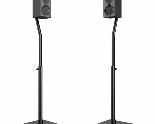 USX MOUNT Universal Speaker Stands, Height Adjustable Extend 30.0" to 39.1" for Satellite Speakers & Small Bookshelf Speakers up to 11 lbs Per Stand, 1 Pair Floor Stands for Sony Bose Polk JBL Yamaha