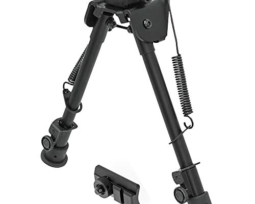 UTG Tactical OP Bipod, Rubber Feet, Center Height 8.3"-12.7", Black