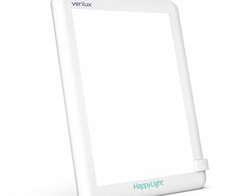 Verilux® HappyLight® Lucent - One-Touch Light Therapy Lamp with 10,000 Lux, UV-Free, LED Bright White Light & Detachable Stand for Boosting Mood & Improving Sleep