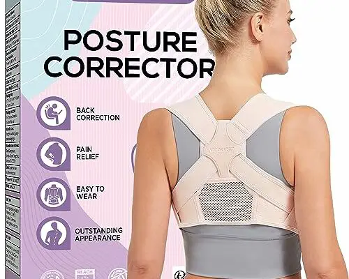 VICORRECT Posture Corrector for Women - Upper Back Brace Adjustable & Breathable for Posture Correction: Neck Shoulder & Upper Back Pain Relief (Medium)