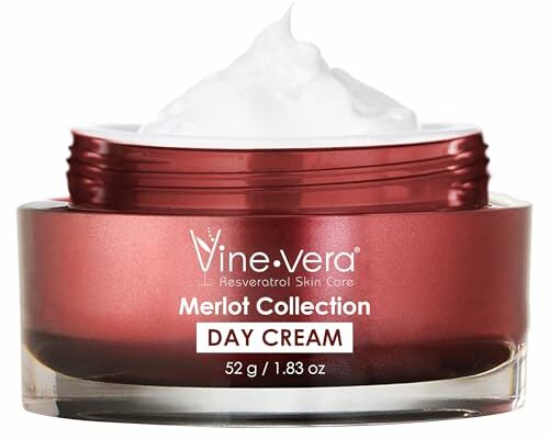 Vine Vera Resveratrol Merlot Moisture Day Cream Resveratrol Skin Care Face Moisturizer - Merlot Face Cream for All Skin Types Products for Anti Aging - 52 G / 1.83 Oz