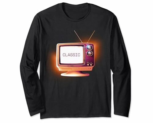 Vintage TV Classic Television Set with Rabbit Ears Long Sleeve T-Shirt