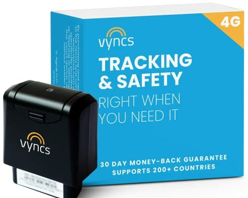 Vyncs - GPS Tracker for Vehicles, [No Monthly Fee], 4G LTE, Vehicle Location, Trip History, Driving Alerts, GeoFence, Fuel Economy, OBD Fault Codes, USA-Developed, Family or Fleets