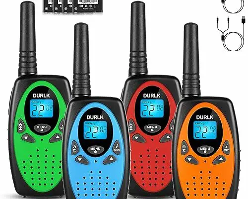 Walkie Talkies Long Range 4 Pack, Rechargeable Walkie Talkies for Adults Built-in 1200mAh Li-ion Batteries, USB-C Charging,VOX, 2 Way Radios 22 FRS Channels for Camping Hiking Cruise Ships